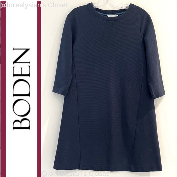 Boden Navy Blue Ottoman Ribbed Knit Sheath Women"s  Dress size US 6R Workwear - Picture 1 of 13